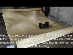 Κόκκινο 99,99% Καθαρό Χαλκό Wire Mesh Roll EMF RF Shielding