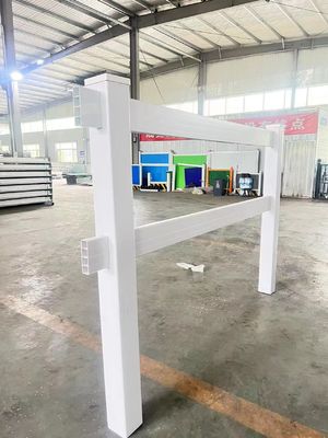 ASTM PVC Φράχτης για Φάρμα με Άλογα, 2 Κάγκελα, Λευκό Γκρι