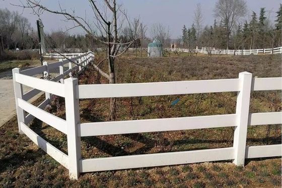Εύκολο στη συναρμολόγηση 4 ράγες Βινύλιο PVC Φράχτης Φάρμας Λευκό άλογο Σιδηροδρομικό φράχτη