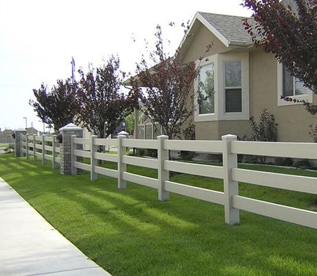 ASTM PVC Φράχτης για Φάρμα με Άλογα, 2 Κάγκελα, Λευκό Γκρι