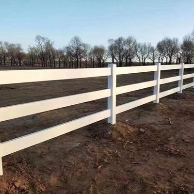 Λευκό χρώμα 2Rails 3Rails PVC πλαστικό βινύλιο Φράχτης αγροκτήματος Φράχτης ράντσου