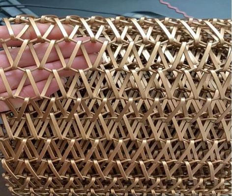 Πολύχρωμη διακόσμηση αλουμινίου Αρχιτεκτονική υφαντή δικτυωτή κουρτίνα με αλυσίδα για ξενοδοχείο