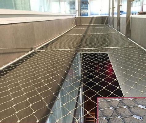 Προσαρμοσμένο ασημένιο πλέγμα σκοινιών από ανοξείδωτο χάλυβα ανακυκλώσιμο συντήρηση δωρεάν για αρχιτεκτονική προστασία