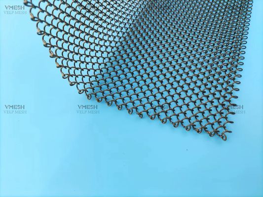 Εξατομικευμένο μέγεθος 6*6mm Αλυσιδωτή κουρτίνα μεταλλική κουρτίνα σε ζευγάρια Σχέδιο τζάκι Διχτυωτό τζάκι