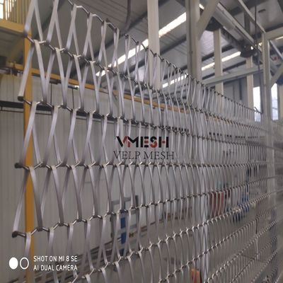 Αρχιτεκτονική ιμάντα μεταφοράς από ανοξείδωτο χάλυβα 316 υφασμένο μεταλλικό σπειροειδές διακοσμητικό δίχτυ