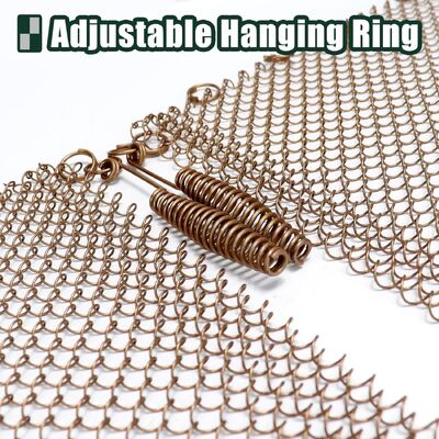 Εξατομικευμένο μέγεθος 6*6mm Αλυσιδωτή κουρτίνα μεταλλική κουρτίνα σε ζευγάρια Σχέδιο τζάκι Διχτυωτό τζάκι