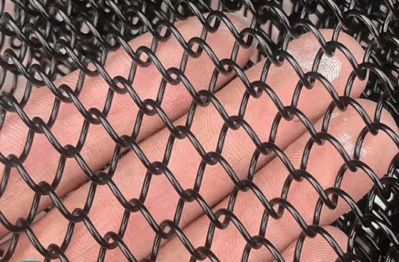 Φράχτης αλυσίδας με κάλυψη από PVC, μαύρο, γαλβανισμένο για αθλητικά πεδία
