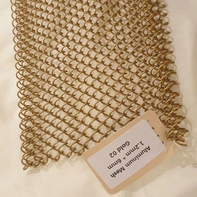 Κουρτίνα Αλυσίδας Αλουμινίου 6x6mm Χρυσό Αρχιτεκτονικό Πλέγμα