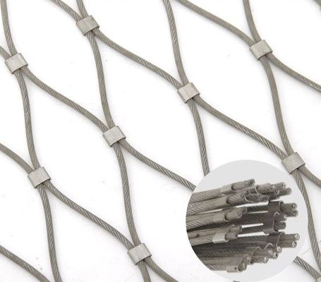 Δίκτυο καλωδίων από ανοξείδωτο χάλυβα 80x80mm για κλουβιά ζώων ζωολογικού κήπου