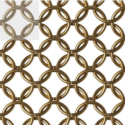 Gold and Silver Stainless Steel Dcorative Ring Mesh Curtain Chain Drapery Fabric