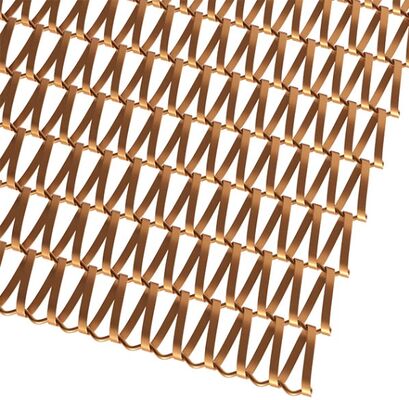 Flat Wire Stainless Steel Architectural Spiral Weave Conveyor Belt Mesh For Building