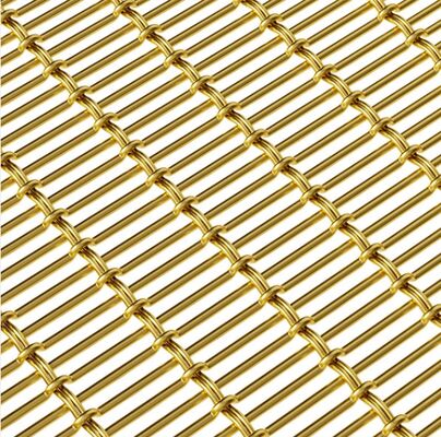 Gold Color Architectural Decoration Stainless Steel Woven Cable Rod Wire Mesh Sheet
