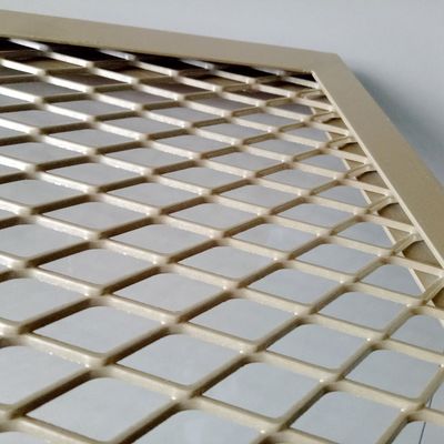 μήκος 1m 2mm επεκταθείς αλουμινίου ανώτατος εξωτερικός τοίχος χρώματος πλέγματος χρυσός διακοσμητικός